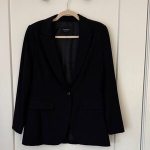 Banana Republic Black Single-Button Tailored Blazer Jacket